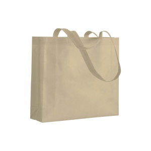 Shopper avec soufflet en TNT 80g/m2 thermosoudé, anses longues