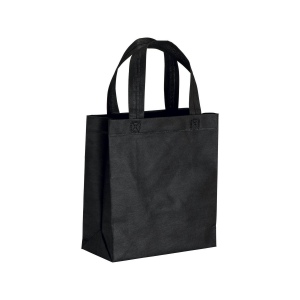 Shopper mini avec soufflet en TNT 80g/m2, anses courtes 12