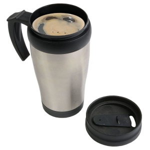 Tasse thermos (400ml) en acier inox, avec intérieur, manche et bouchon en plastique 3