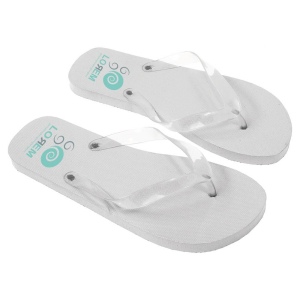 Tong UNISEXE avec semelle en PE (120 g) et lanière en PVC transparente. Taille unique 10