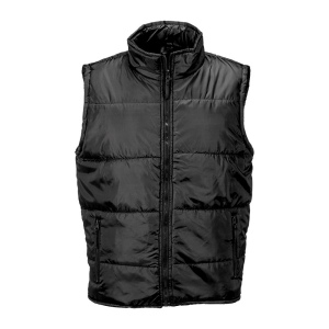 Veste rembourrée sans manche en polyester doublé avec 2 poches latérales, avec fermeture é 3