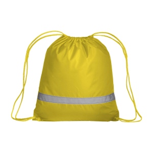 Sac à dos en polyester 210T avec bande réfléchissante, fermeture réglable à cordon 10
