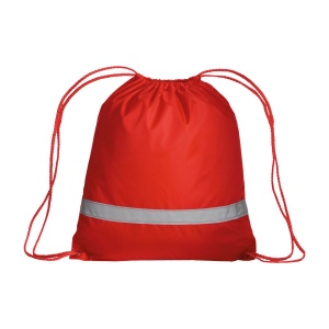 Sac à dos en polyester 210T avec bande réfléchissante, fermeture réglable à cordon 11