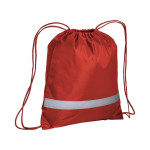 Sac à dos en polyester 210T avec bande réfléchissante, fermeture réglable à cordon 5
