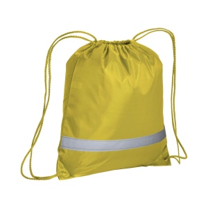 Sac à dos en polyester 210T avec bande réfléchissante, fermeture réglable à cordon 4
