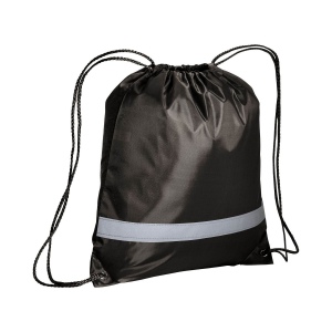 Sac à dos en polyester 210T avec bande réfléchissante, fermeture réglable à cordon 6