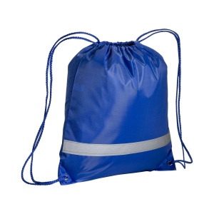 Sac à dos en polyester 210T avec bande réfléchissante, fermeture réglable à cordon