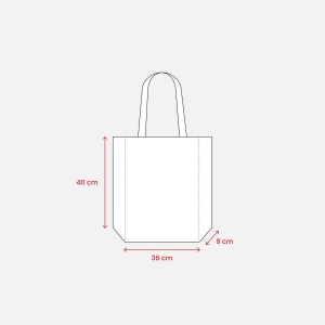 Shopper avec soufflet en TNT 80g/m2 thermosoudé, anses longues 49