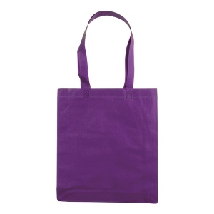 Shopper avec soufflet en TNT 80g/m2 thermosoudé, anses longues 22