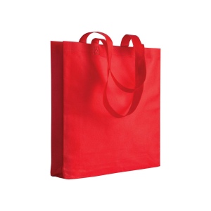 Shopper avec soufflet en TNT 80g/m2 thermosoudé, anses longues 15