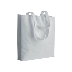 Shopper avec soufflet en TNT 80g/m2 thermosoudé, anses longues 17