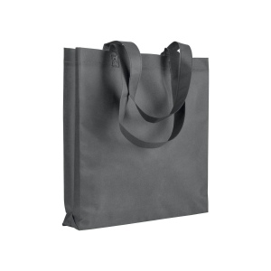 Shopper avec soufflet en TNT 80g/m2 thermosoudé, anses longues 10