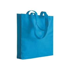 Shopper avec soufflet en TNT 80g/m2 thermosoudé, anses longues 7