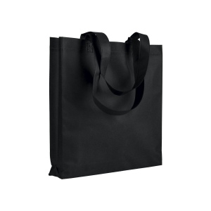 Shopper avec soufflet en TNT 80g/m2 thermosoudé, anses longues 16