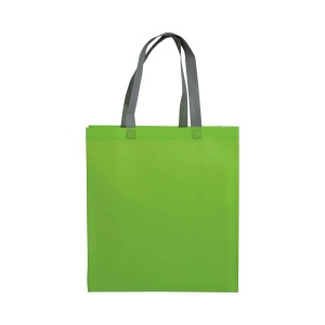 Shopper avec soufflet en TNT laminé 100g/m2 thermosoudé, anses longues 11