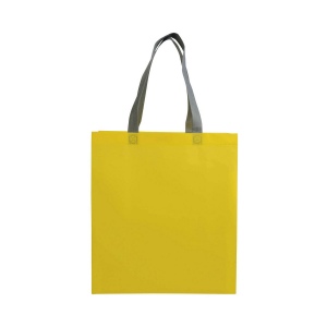 Shopper avec soufflet en TNT laminé 100g/m2 thermosoudé, anses longues 22