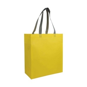 Shopper avec soufflet en TNT laminé 100g/m2 thermosoudé, anses longues 23