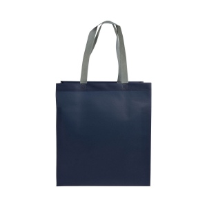 Shopper avec soufflet en TNT laminé 100g/m2 thermosoudé, anses longues 25