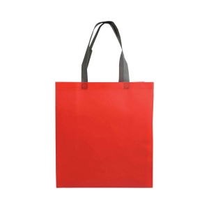 Shopper avec soufflet en TNT laminé 100g/m2 thermosoudé, anses longues 28