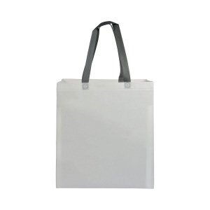 Shopper avec soufflet en TNT laminé 100g/m2 thermosoudé, anses longues 34