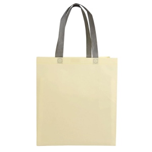 Shopper avec soufflet en TNT laminé 100g/m2 thermosoudé, anses longues 14