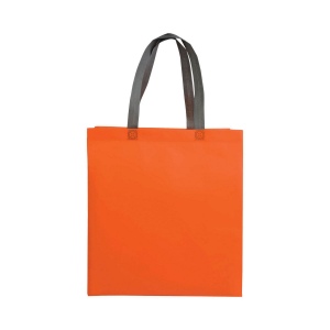 Shopper avec soufflet en TNT laminé 100g/m2 thermosoudé, anses longues 19
