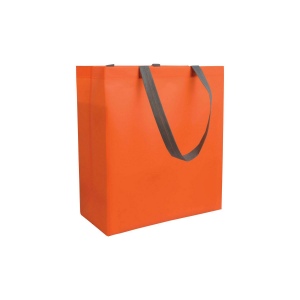 Shopper avec soufflet en TNT laminé 100g/m2 thermosoudé, anses longues 5