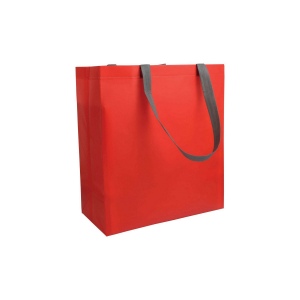 Shopper avec soufflet en TNT laminé 100g/m2 thermosoudé, anses longues 8