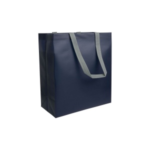Shopper avec soufflet en TNT laminé 100g/m2 thermosoudé, anses longues 7