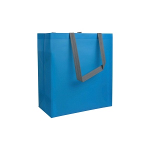 Shopper avec soufflet en TNT laminé 100g/m2 thermosoudé, anses longues 4