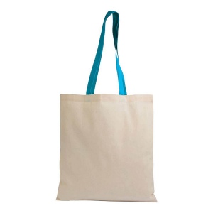Shopper en coton naturel 135 g/m2, anses longues colorées 10