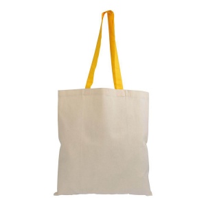 Shopper en coton naturel 135 g/m2, anses longues colorées 19