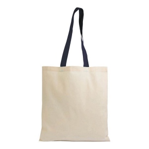 Shopper en coton naturel 135 g/m2, anses longues colorées 22