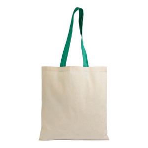 Shopper en coton naturel 135 g/m2, anses longues colorées 25