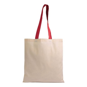 Shopper en coton naturel 135 g/m2, anses longues colorées 28