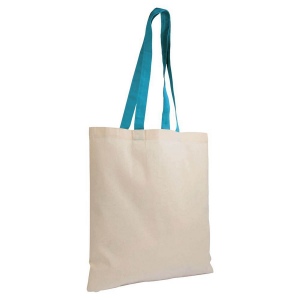 Shopper en coton naturel 135 g/m2, anses longues colorées 11