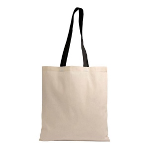 Shopper en coton naturel 135 g/m2, anses longues colorées 31