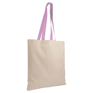 Shopper en coton naturel 135 g/m2, anses longues colorées 14