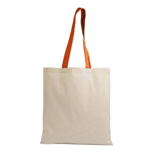 Shopper en coton naturel 135 g/m2, anses longues colorées 16