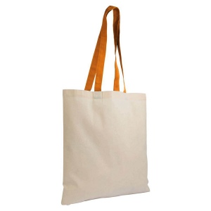 Shopper en coton naturel 135 g/m2, anses longues colorées 17
