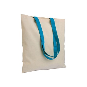 Shopper en coton naturel 135 g/m2, anses longues colorées 2