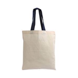 Shopper mini en coton naturel 135 g/m2, anses courtes colorées 18