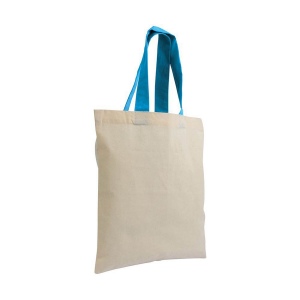 Shopper mini en coton naturel 135 g/m2, anses courtes colorées 10