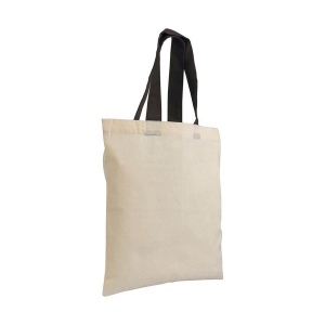 Shopper mini en coton naturel 135 g/m2, anses courtes colorées 28