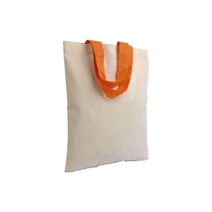 Shopper mini en coton naturel 135 g/m2, anses courtes colorées 3