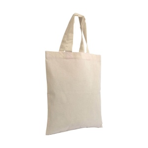 Mini Sac Shopping en coton naturel (135 g/m2), anses courts colorés 4