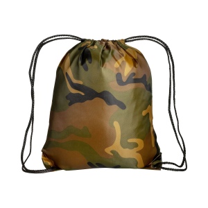 Sac à dos camouflage en polyester 210 T avec fermeture réglable à cordon et angles renforc 3