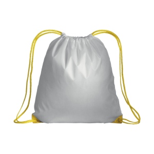 Sac à dos blanc en polyester 210T avec fermeture réglable à cordon, angles renforcés 4