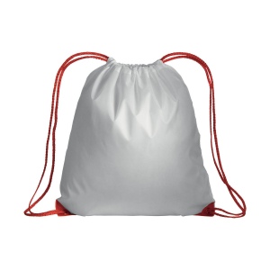Sac à dos blanc en polyester 210T avec fermeture réglable à cordon, angles renforcés 5