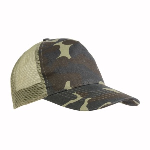 Casquette en coton/polyester camouflage, 5 panneaux, avec filet 2